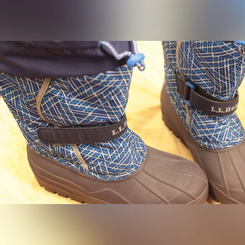 LL Bean NorthWoods unisex Kids Snow Boots Blue‎ Black US Sz 5 Outdoor Insulated